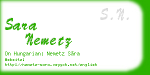 sara nemetz business card
